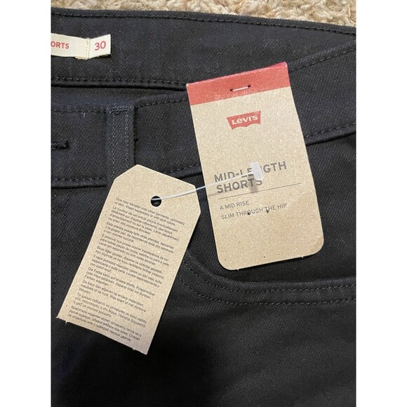 Levi's Women's Mid-Length Black Denim Jean Shorts, Size 30 - Picture 9 of 10